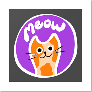 Orange Cat Meow Posters and Art